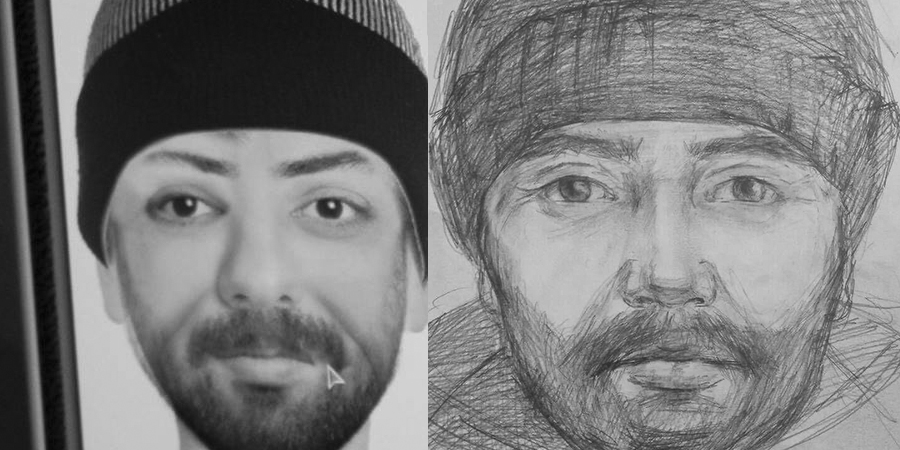 Фоторобот и портрет подозреваемого в поджоге схожи с задержанным. Он только худее чем на портрете и выбритый