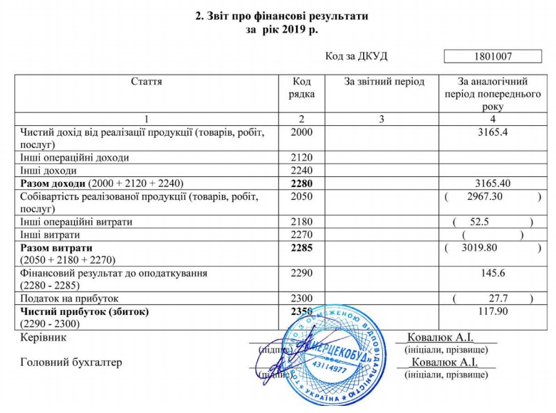 Финансовая отчетность компании: заполнены показатели за 2018 год, когда ее еще не существовало