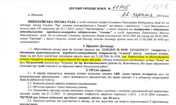 Земельный участок передавался ООО "Алекта" без права строительства