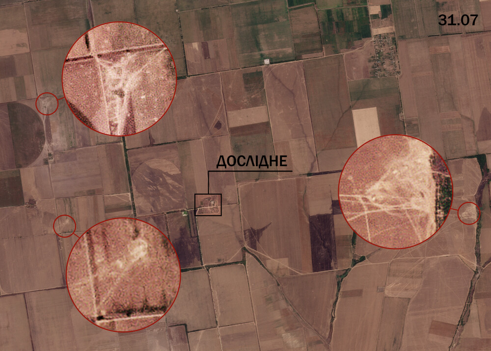 Позиції росіян біля села Дослідне: супутниковий знімок компанії Planet Позиції росіян біля села Дослідне: супутниковий знімок компанії Planet