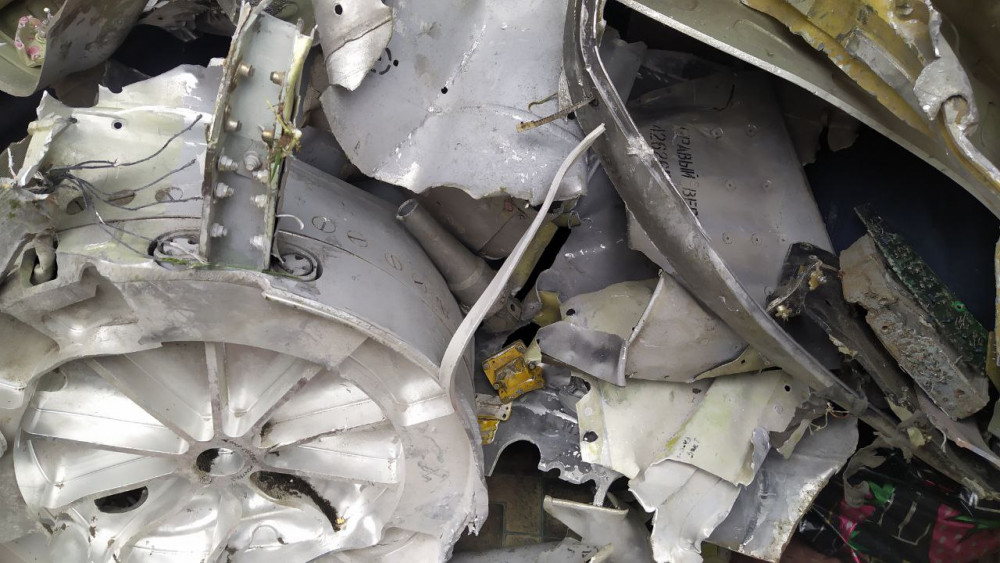 Обломки российской ракеты на месте происшествия